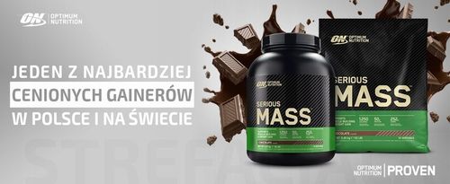 GAINER SERIOUS MASS OPTIMUM NUTRITION 2730g | Ciasteczkowy Ciastko z kremem na Arena.pl