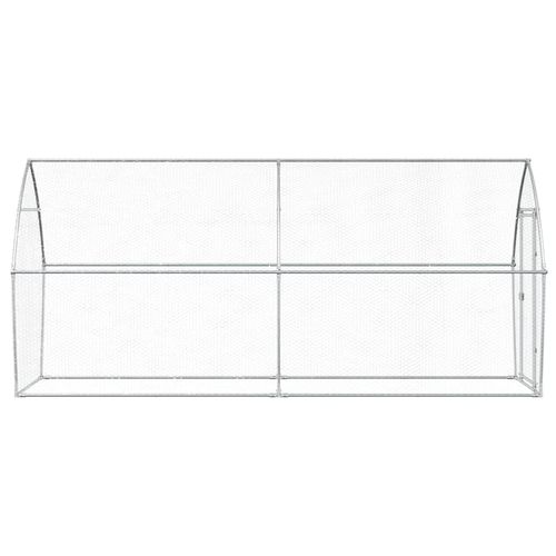 Klatka dla kurcząt, srebrna, 400x105x182 cm, stal galwanizowana na Arena.pl