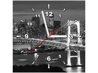 30X30CM ZEGAR TOKYO MOST TĘCZOWY OBRAZ DREWNO