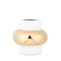 Wazon ceramiczny MONA 16X16X16 biały + złoty