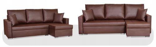 Narożnik rozkładany z funkcją spania ekoskóra Varius rogówka Family Meble na Arena.pl