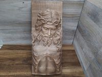 Obraz drewniany Jezus na krzyżu popiersie prezent na ślub rękodzieło 44cm