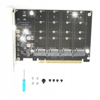 ADAPTER PRZEJŚCIÓWKA 4-PORTOWY DYSK SSD M.2 NVME PCIE X16 4X32 GBPS