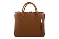 Jasnobrązowa skórzana torba na laptopa Casual