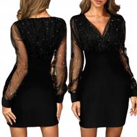 Sukienka damska wieczorowa elegancka imprezowa połyskująca midi czarna