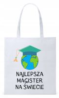 Torba Biała Eco Shopper Dla Magistra Prezent Z Nadrukiem Ze Zdjęciem