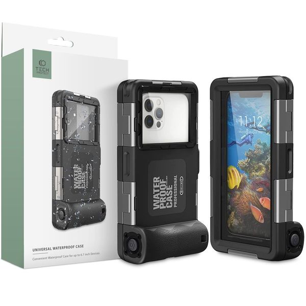 TECH-PROTECT IPX8 UNIVERSAL DIVING WATERPROOF CASE BLACK zdjęcie 1