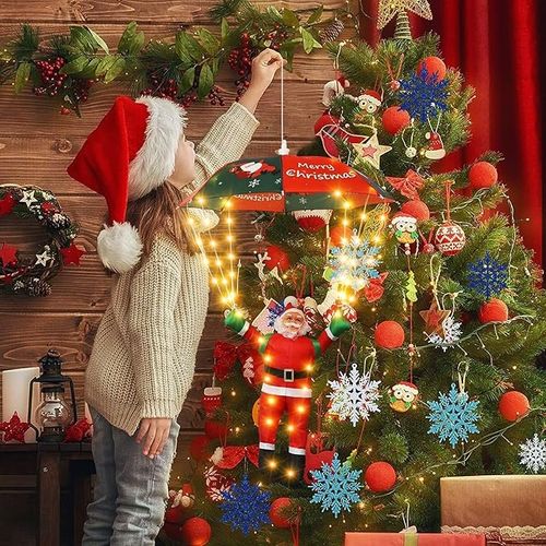 Mikołaj Ze Spadochronem LED 60cm Ozdoba Świąteczna 8 Trybów Dekoracja na Arena.pl