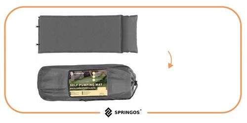 MATA SAMOPOMPUJĄCA KARIMATA 186x53cm Z PODUSZKĄ GRUBA Z POKROWCEM MATERAC na Arena.pl