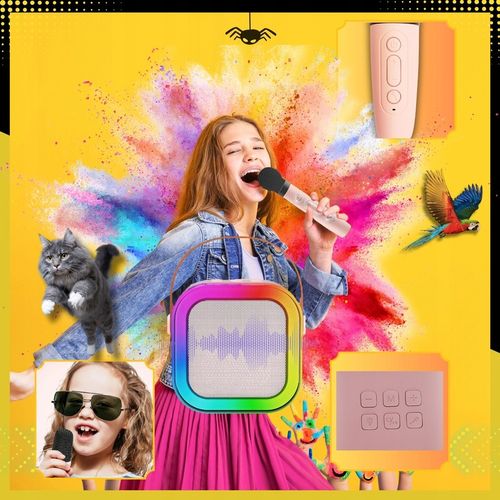 ZESTAW DO KARAOKE DLA DZIECI 2 MIKROFONY GŁOŚNIK BEZPRZEWODOWY 2X MIKROFON na Arena.pl