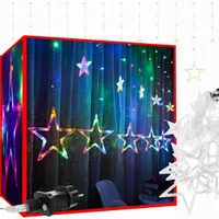 GIRLANDA GWIAZDKI ŚWIĄTECZNE LED WISZĄCE KURTYNA 138 LAMPEK DO DOMU OGRODU