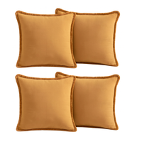 Poszewki na poduszki 65x65 cm bawełniane 4 sztuki boho pomarańczowe
