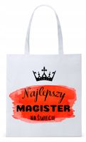Torba Biała Eco Shopper Dla Magistra Prezent Z Nadrukiem Ze Zdjęciem