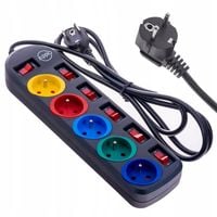 PRZEDŁUŻACZ APPIO listwa zasilająca 2m 5 gniazd KOLOROWY