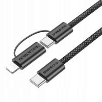 2 x Kabel USB 1m Borofone USB-C -USB-C Typ-C PD + iPhone Lightning 60W 3A 1