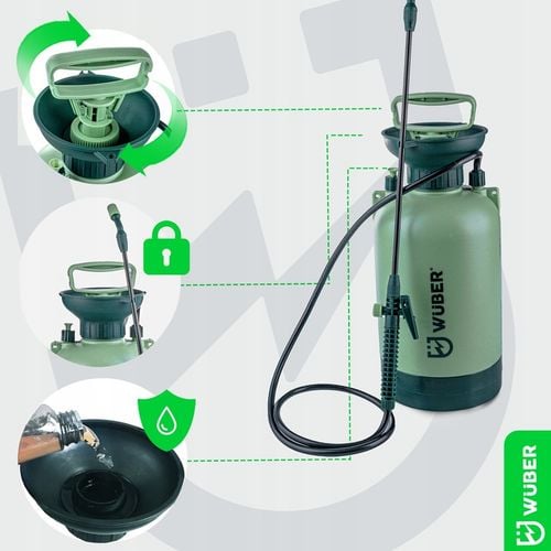 RĘCZNY OPRYSKIWACZ CIŚNIENIOWY DUŻY POJEMNOŚĆ 5L REGULACJA DYSZY LANCA na Arena.pl