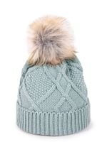 Czapka zimowa dziecięca z pomponem zielona 50-52 YOCLUB