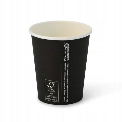 Kubek papierowy kubki papierowe czarny 250 ml, śr. 80 mm 50 szt. BEZ na Arena.pl