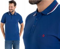 Koszulka Polo Męska Bawełniana Polówka Modna Premium GRANATOWA MORAJ - XL