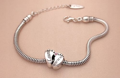 CHARMS STÓPKI zawieszka srebro 925 + TWÓJ GRAWER prezent dla młodej mamy na Arena.pl