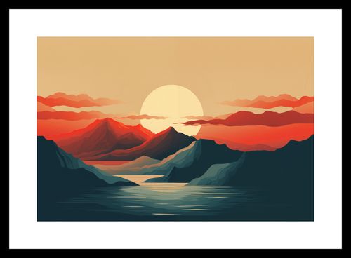 Plakat 30x20cm Zachód Słońca nad Górami na Arena.pl
