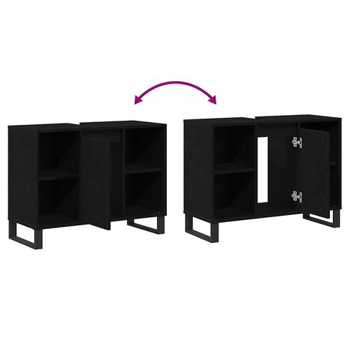 Szafka Łazienkowa z półką z drzwiami Czarny dąb 80 x 33 x 60 cm na Arena.pl