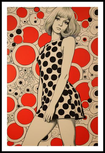 Plakat 53x81cm Czerwone Kropki na Arena.pl