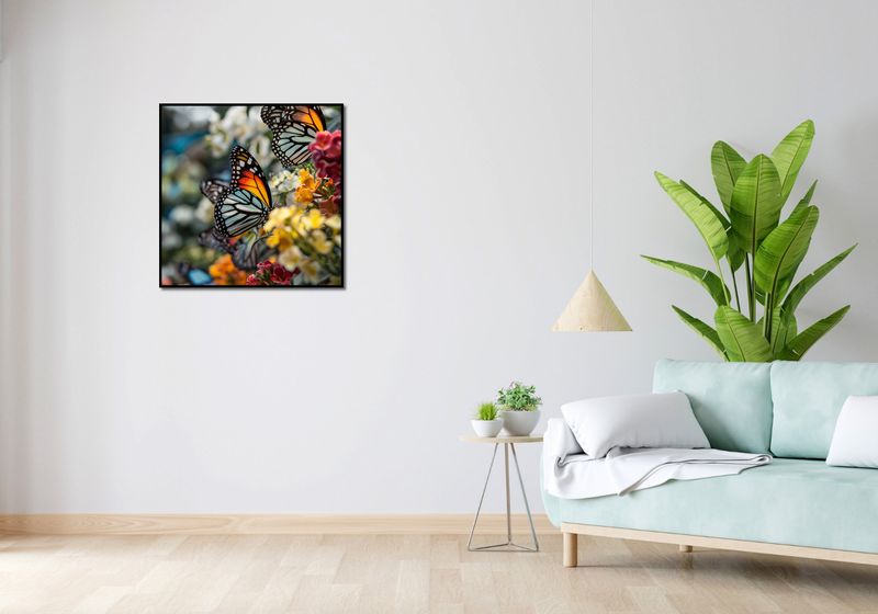 Plakat 70x70cm Motyle Na Łące zdjęcie 4