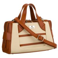 elegancka torebka damska w kolorach ecru i brązowym- peterson