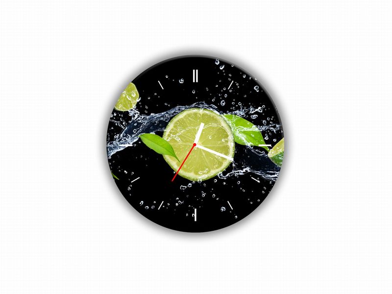 ZEGAR SZKLANY OKRĄGŁY - Limonki zdjęcie 1