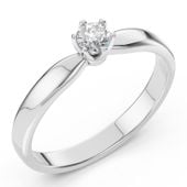 pierścionek z białego srebra 925 z diamentem (brylantem) 0,2 ct lab