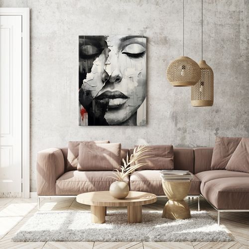 Obraz Do Salonu PORTRET Kobiety Usta Abstrakcja Beton 50cm x 70cm na Arena.pl