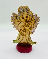 aniołek stojący z brokatem , 11 x 4 cm