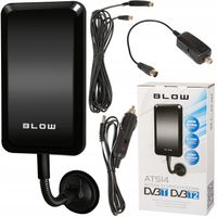 ANTENA PANELOWA AKTYWNA DVBT-2 SAMOCHODOWA PRZYSSAWKA NA SZYBĘ 4K LTE MUX-8