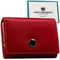 czerwony portfel damski zamykany na zatrzask - peterson