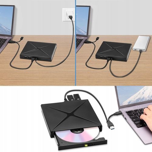 NAPĘD CD DVD +/-RW ZEWNĘTRZNY USB 3.0 NAGRYWARKA CD PRZENOŚNY ODTWARZACZ na Arena.pl