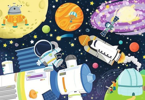 36 elementów Puzzle z okienkiem - Kosmos na Arena.pl
