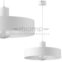 Okrągła LAMPA wisząca RIF 30901 Sigma metalowa OPRAWA zwis biała