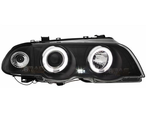 Lampy przednie do BMW E46 SEDAN 98-01 RINGI BLACK na Arena.pl