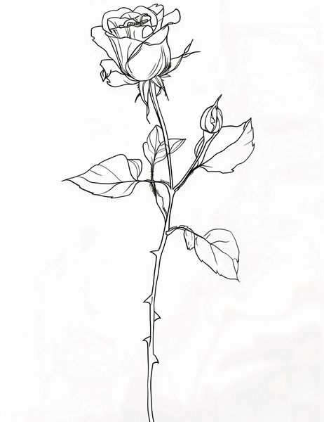 Plakat 50x65cm Kontur Róży zdjęcie 1