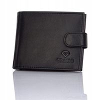Portfel męski skórzany czarny ochrona RFID Zamykany Poziomy GRACIO