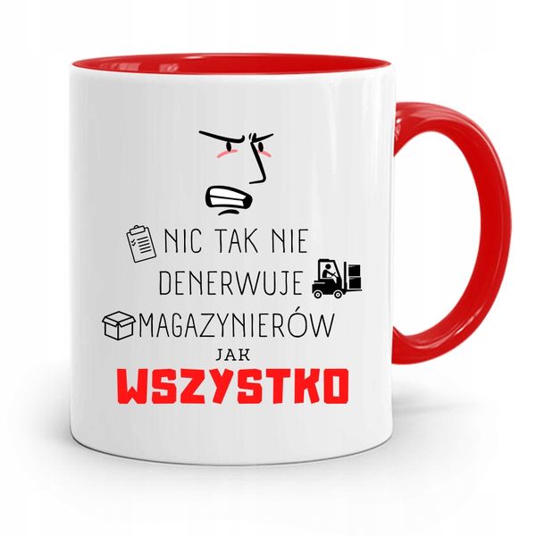 Kubek Czerwony Dla Magazyniera Nic Tak Nie Z Nadrukiem Ze Zdjęciem zdjęcie 1