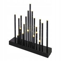 Świecznik świateczny czarny 20 LED 27 cm 3x AA ciepła biel IP20 timer EMOS