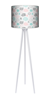 Lampa podłogowa - trójnóg drewniana duża - Kolorowe chmury