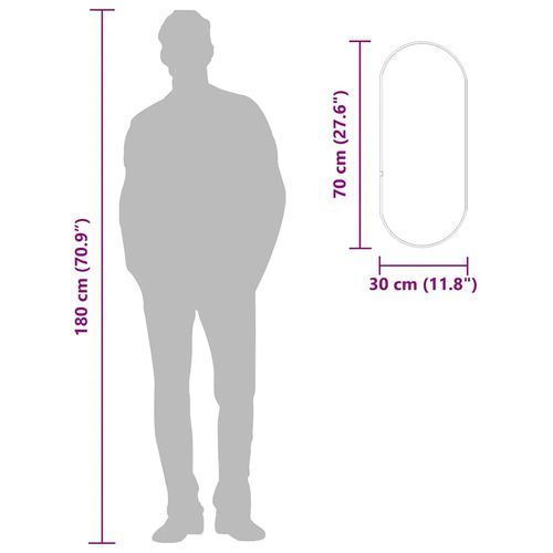 Lustro ścienne, czarne, 70x30 cm, owalne na Arena.pl