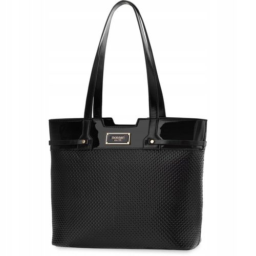 Monnari Torba Ze Zdobieniem Torebka Shopper Duża Sztywna Aktówka Czarna A4 na Arena.pl