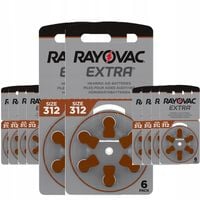 60 x Baterie słuchowe 312 PR41 RAYOVAC extra bateria pastylki mini nowe