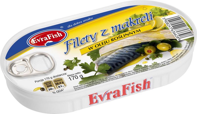 EvraFish Filety z makreli w oleju 170 g zdjęcie 1