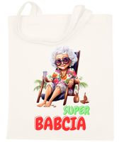 TORBA BAWEŁNIANA PREMIUM NA ZAKUPY Z NADRUKIEM PREZENT DZIEŃ BABCI