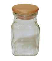słoik na przyprawy z drewnianym korkiem 150ml.   s150d